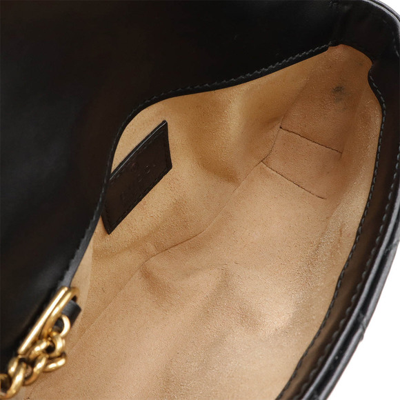 Gucci GG Marmont Super Bag Chain Shoulder Black Quilted Leather - Picture 5 of 9